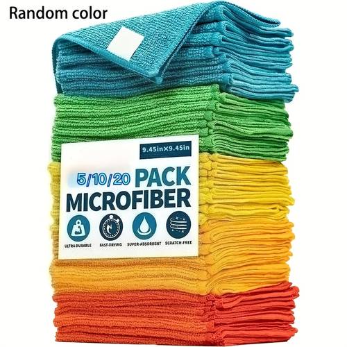 microfiber cleaning cloth 20pcs pack super absorbent durable and easy to for car washing cleaning and home use car wash cloth durable microfiber absorbent material random color