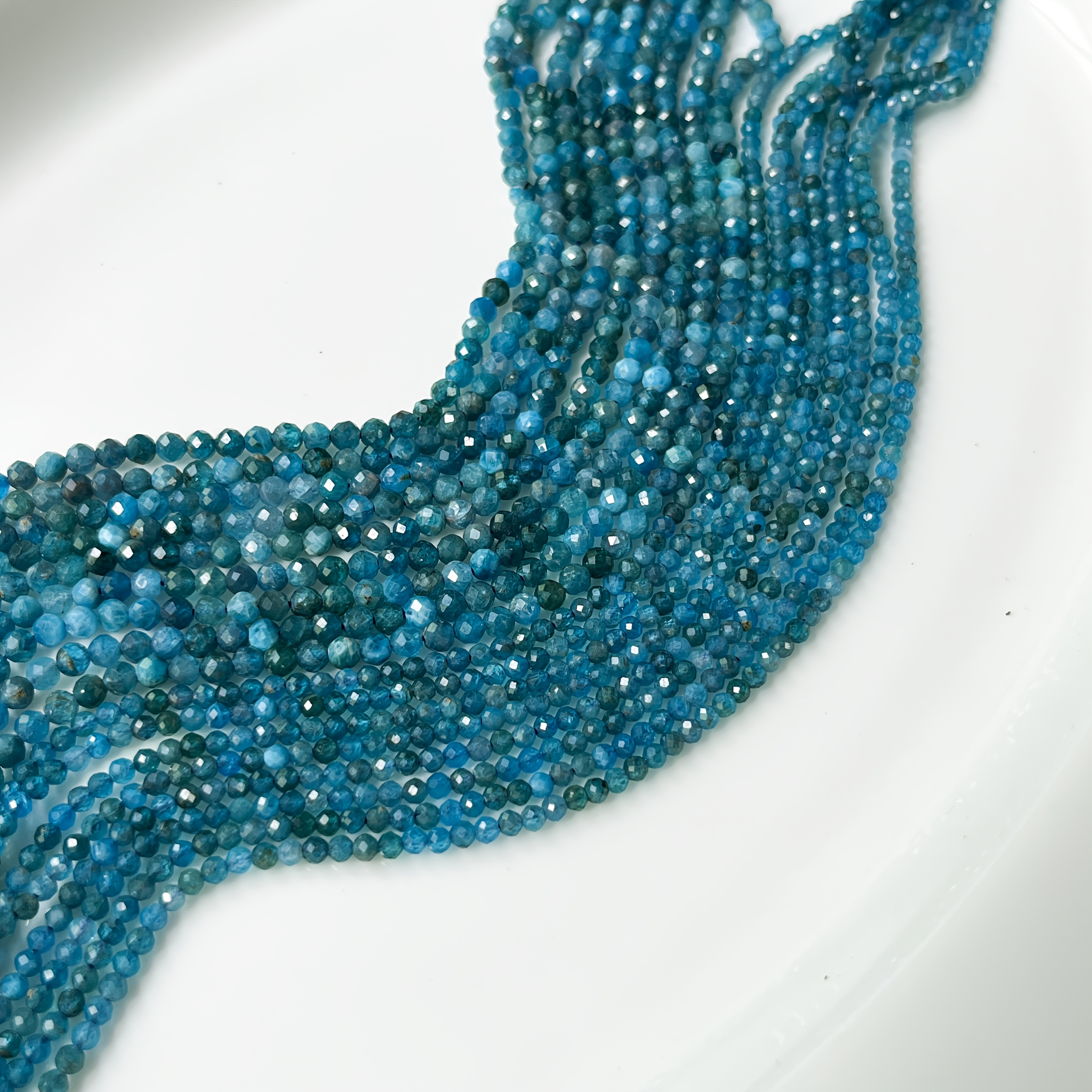 TEMU TOEE ZUBY Perles en d'Apatite Bleue Naturelle et de Manganèse - Multifacettes Adaptées à la Fabrication de Bijoux, Loisirs Créatifs,