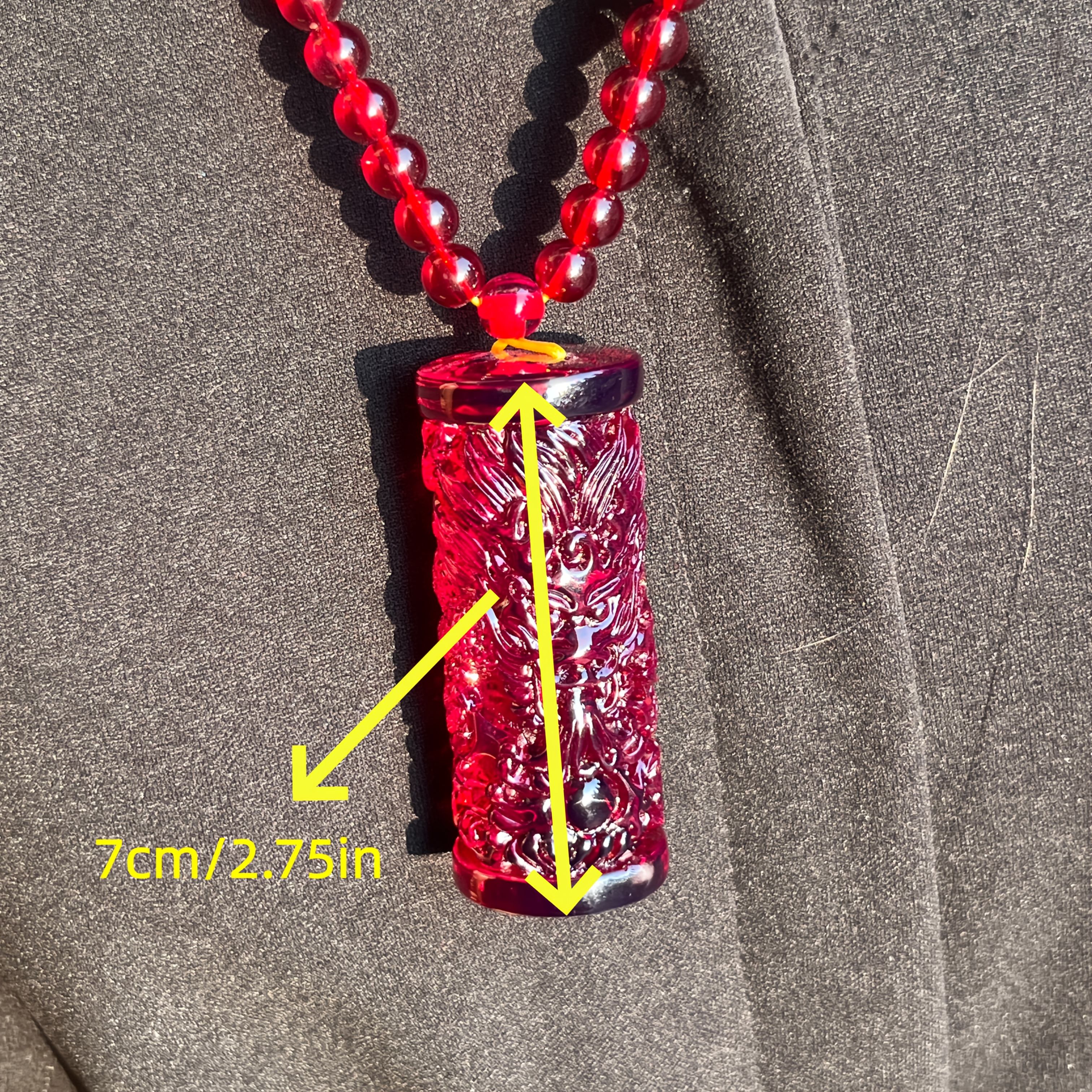 Amber Dragon Pendant Necklace, Bold Statement Gift