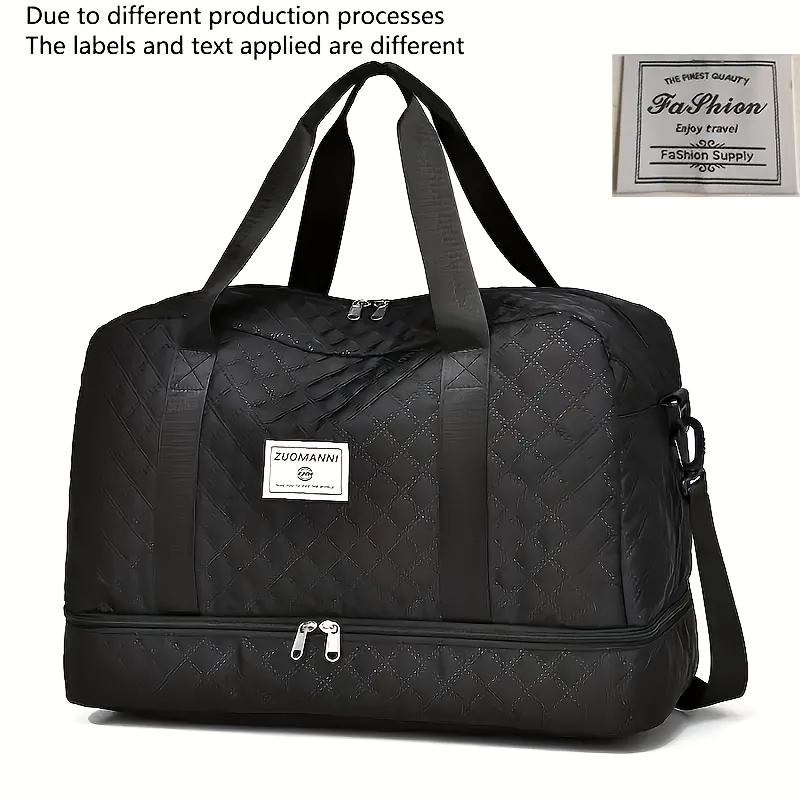 TEMU Large Capacity Travel Duffel Bag With Dry Wet Separation Pockets, Versatile Shoulder & Crossbody Tote For Travel & Gym