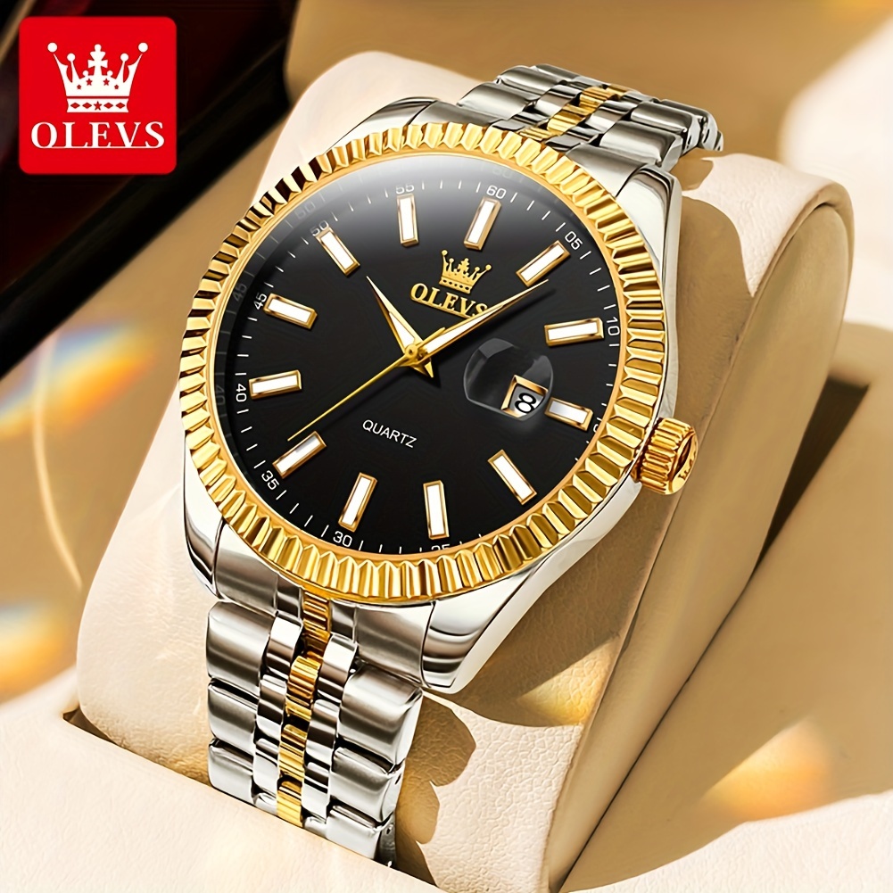 

Olevs Watch Men Watches For Men Mens Watches Big Face Silver/gold/black Dial Mens Watch Waterproof Stainless Steel Casual Business Quartz Dress Diamond Luxury Watch With Date Reloj Para Hombre