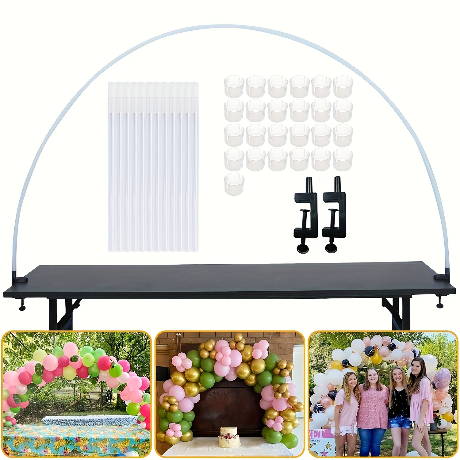 

Set, Adjustable Table Balloon Arch Stand Holder, Balloon Accessories, Prefect For Wedding, Christmas, Thanksgiving, Spring Festival, Birthday Party Decor Supplies