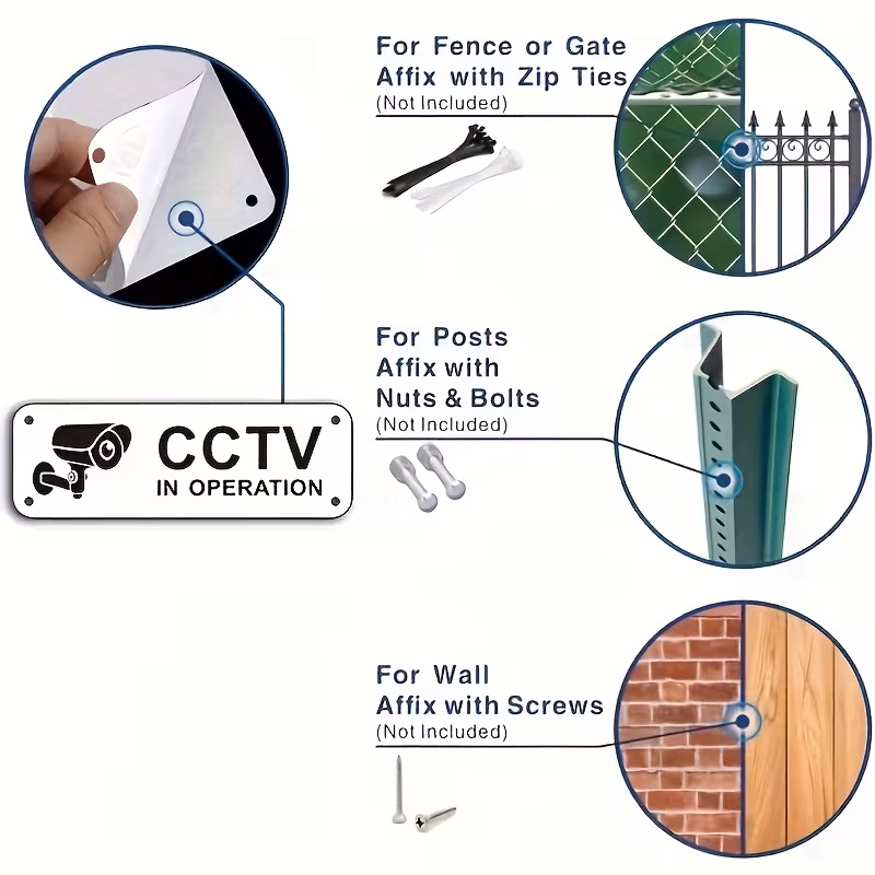 set of 2 aluminum signs for cctv surveillance warning signs for security cameras made from durable materials protecting private and enhancing security for homes and businesses 6