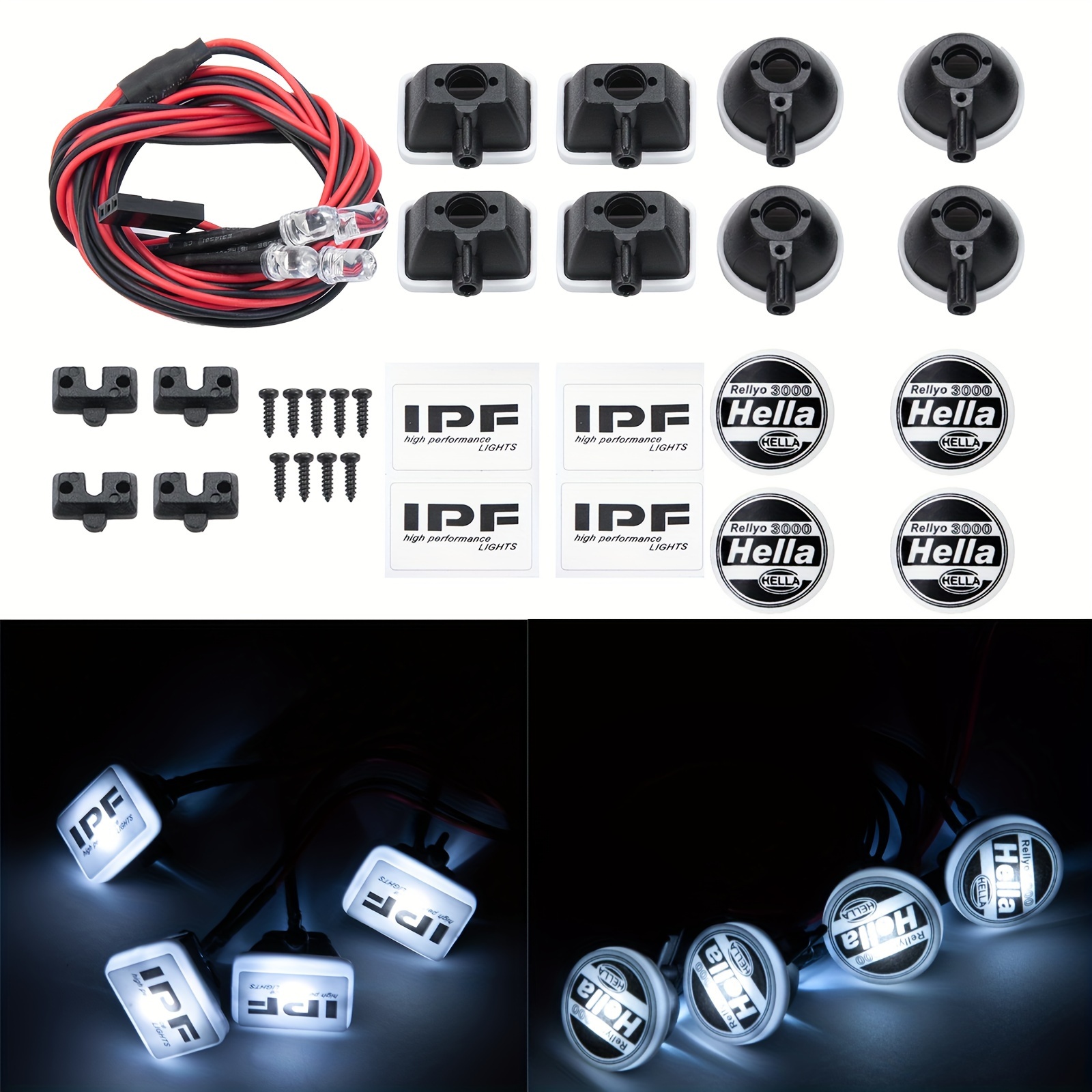 

Rcxaz Led Headlight Covers, 4pcs Round/square Spotlight Lenses For 1/10 Scale Rc , Trx4, Scx10, High-quality Plastic, Rcxaz