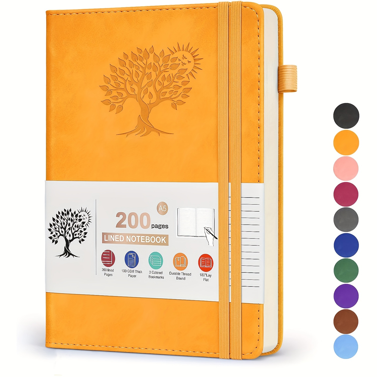 TEMU Cuaderno de Diario con Líneas, Diario de Cuero de para Hombres y Mujeres, Cuaderno A5 Adecuado para el Trabajo, Notas, Negocios, Viajes y Diario