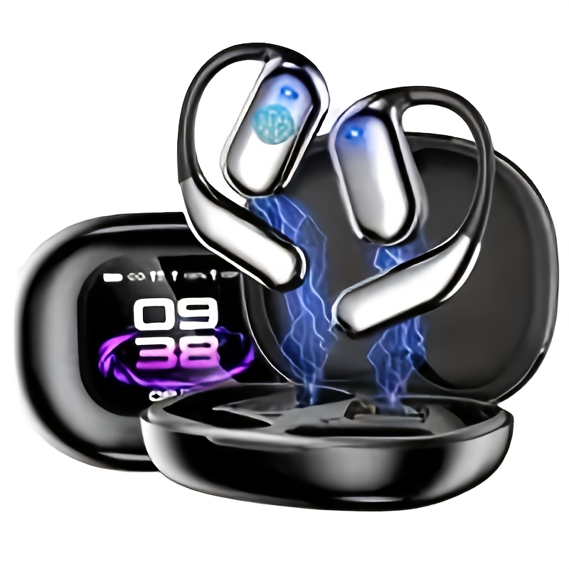 TEMU Popular Smart Touch Screen Lcd Open Wireless 5., Enc Call Noise Reduction, Wireless Headphones, Wireless Bone Conduction Headphones, Ows Open