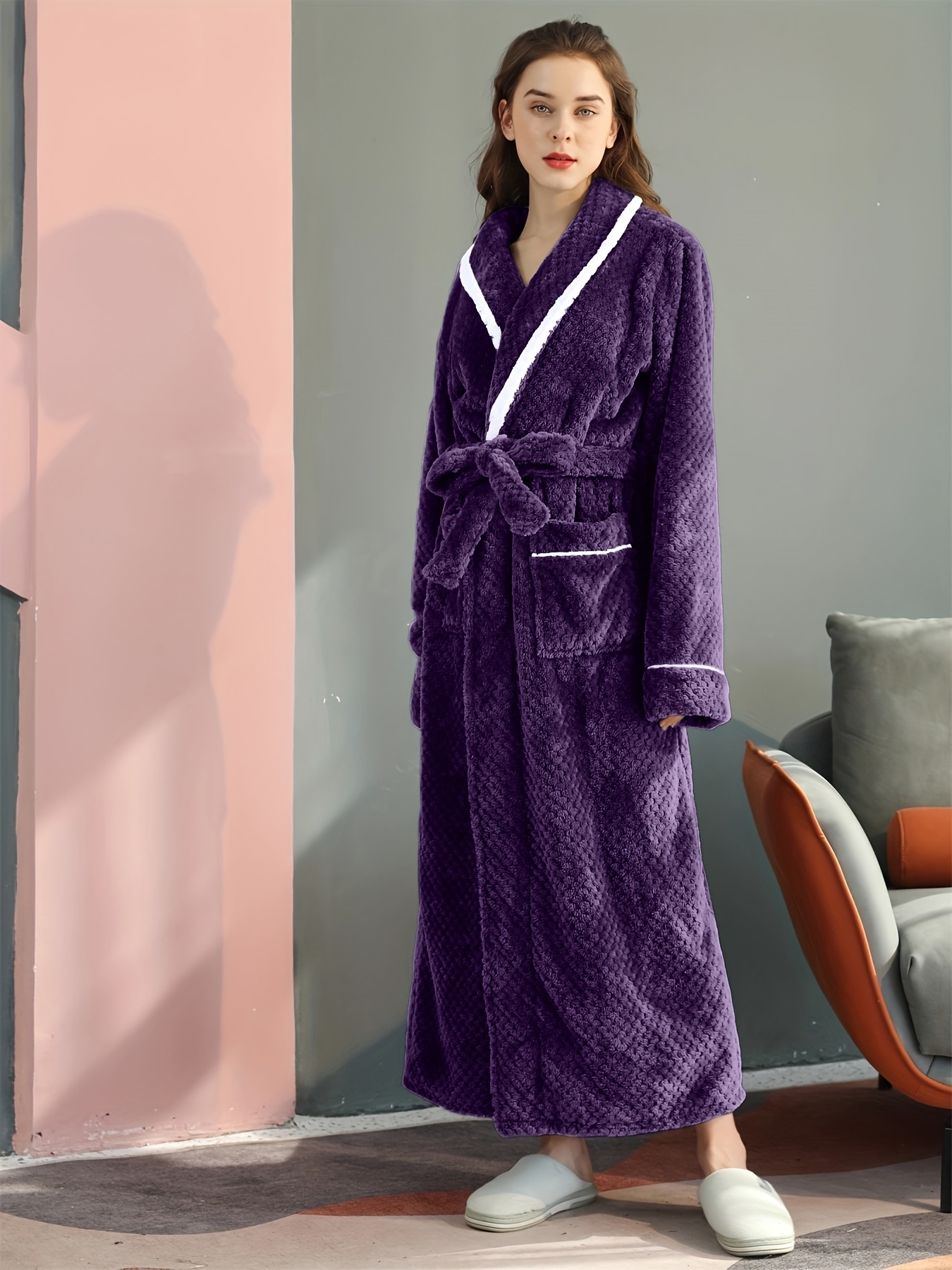 Flanelle Peignoir De Bain Grande Taille Femme Robe De Bain En