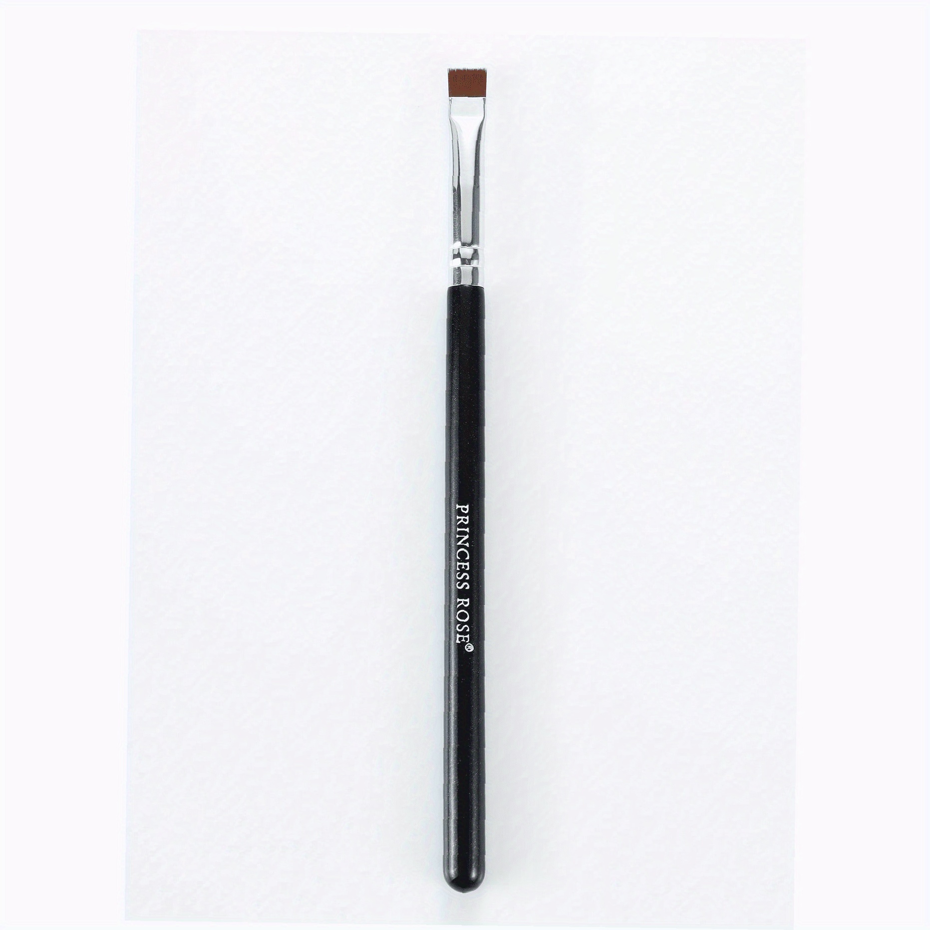Rose Princess Black Handle Brown Flat Top Eyebrow Brush, Women's Makeup Brush, Beauty Tool For Daily Use