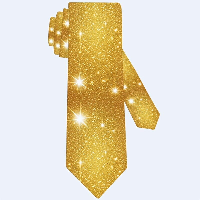 TEMU 1pc, Golden Element Pattern Printed Tie, Soft And Stylish Accessory For Weddings, Dates, Parties, Casual Wear, Easy To Clean, A As A Gift -