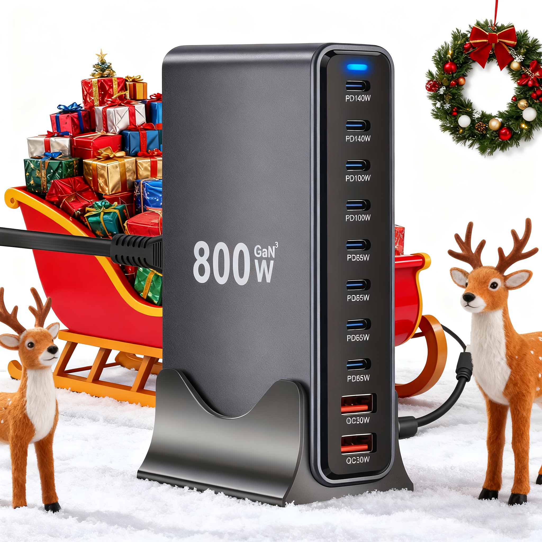 800W/1000W GaN USB-C Charging Station – 10-in-1 Fast Charging Block with Dual 140W PD, Dual 100W PD PPS & 4×65W USB-C Ports for Laptop, MacBook, iPhone & More — Zaynora Luxury Marketplace