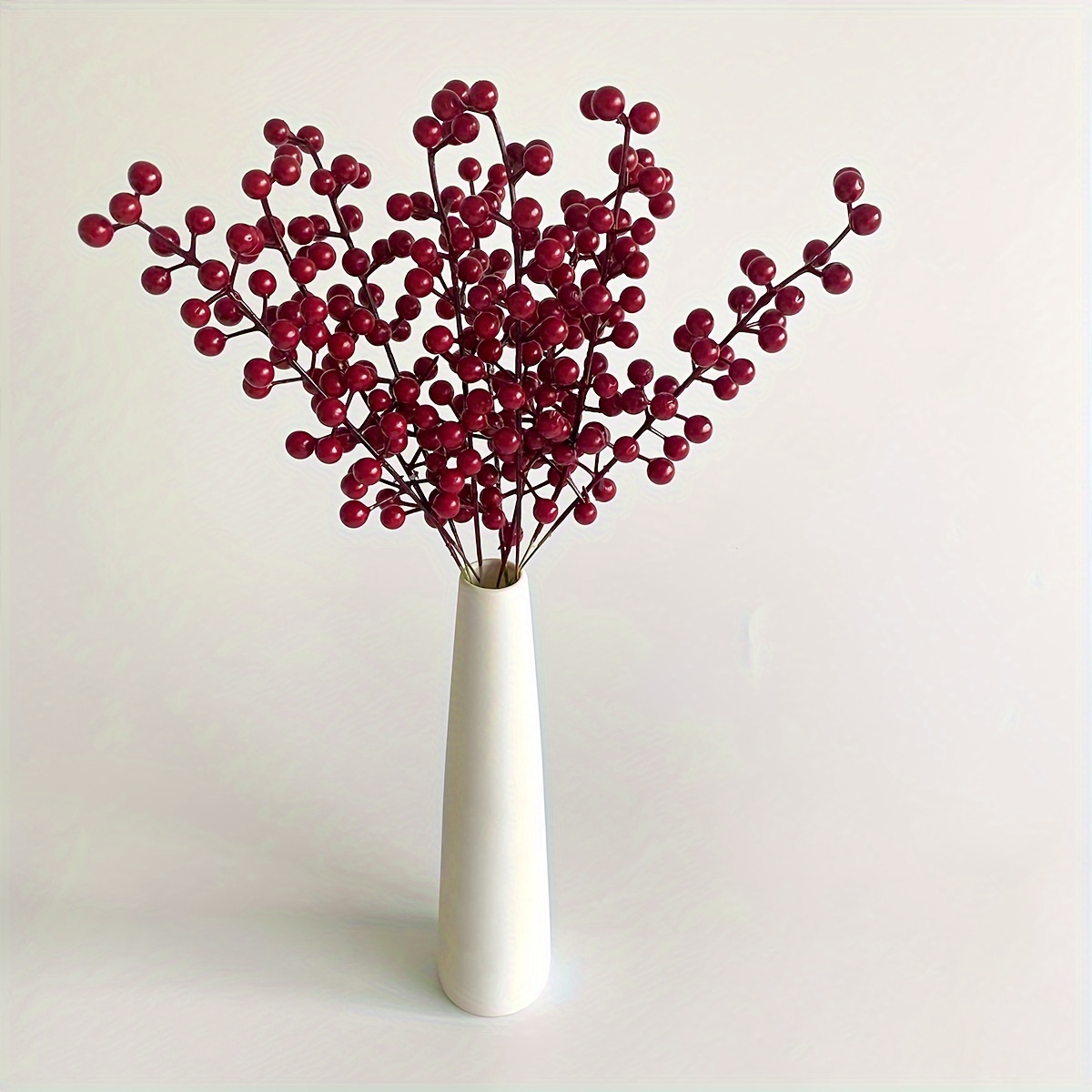 

Christmas Red , 9 Plastic Sprays For Decor, Christmas Tree Ornaments, Decoration, No Container Or Battery Needed