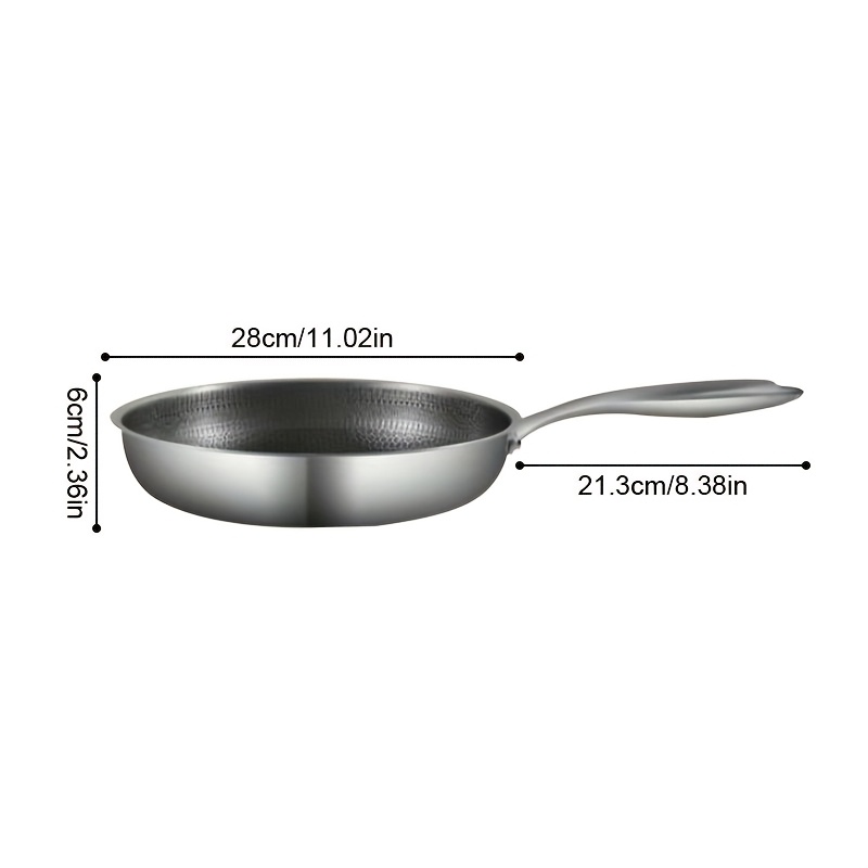 TEMU Stainless Steel - , Dishwasher Safe For Perfect Eggs, Steak & Veggies - Ideal For , Bbqs & Picnics, Flat Bottom, Kitchen Cooking Utensils,