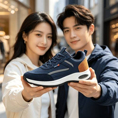 a pair of fashionable brand mens shoes trendy and versatile mens road running sneakers black and block breathable pu material wear resistant pvc sole comfortable fitness walking shoes street style fabric lined design