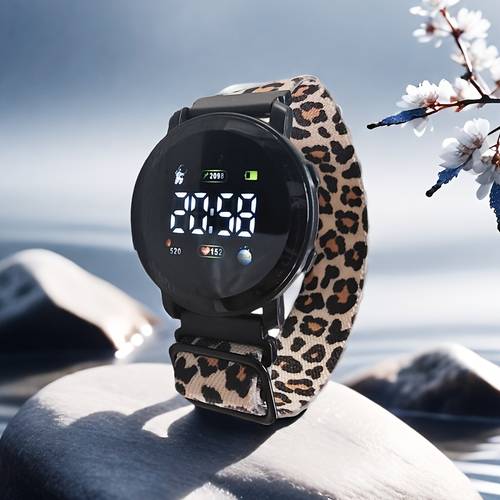 1pc reloj de pulsera led con banda elástica de nailon, calendario digital de astronauta , 24 horas, hombre, mujer, estudiante, pareja, reloj electrónico para la decoración del viaje