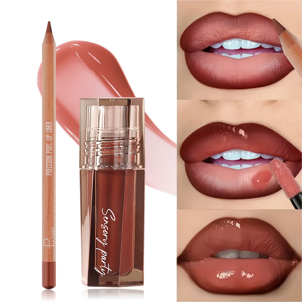 2pcs set smooth lip liner and gloss duo offers long lasting   with a moisturizing   suitable for   looks