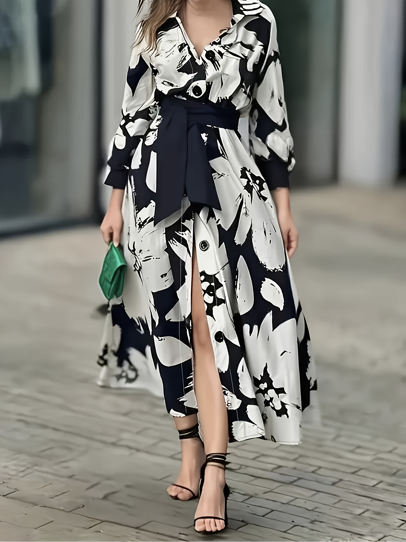 black lace asymmetrical dress Buy Scroll Lace Asymmetric Belted Dress in Black Online main image 1
