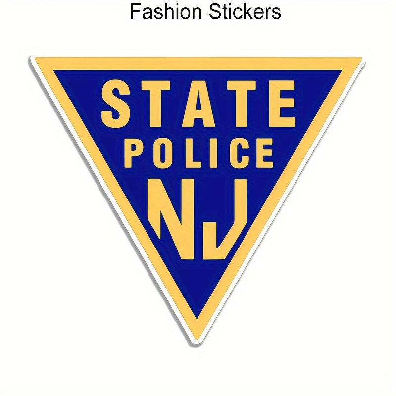 

New Jersey State Police Njsp Vinyl Decals - Matte Finish, Cartoon Design For Cars, Laptops, Water Bottles & More - Durable Stickers For Vehicles, Windows, Walls & Guitars