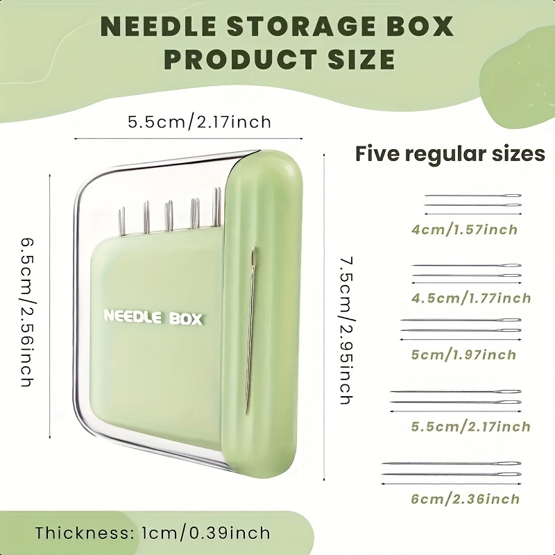 portable travel magnetic sewing needle case   sewing sharp needles magnetic needle holder ultra magnetic mini needle storage box suitable for handicrafts green details 6