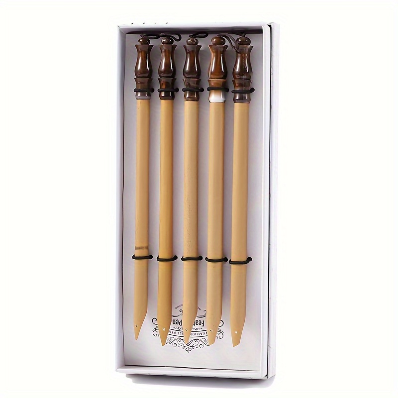 Image of 1set Bamboo Dip Pen Gift Box Set Different Nib For Practicing Calligraphy Painting Wooden Handle Artist Set Art Painting Tools Student Signature Pen Business Gift