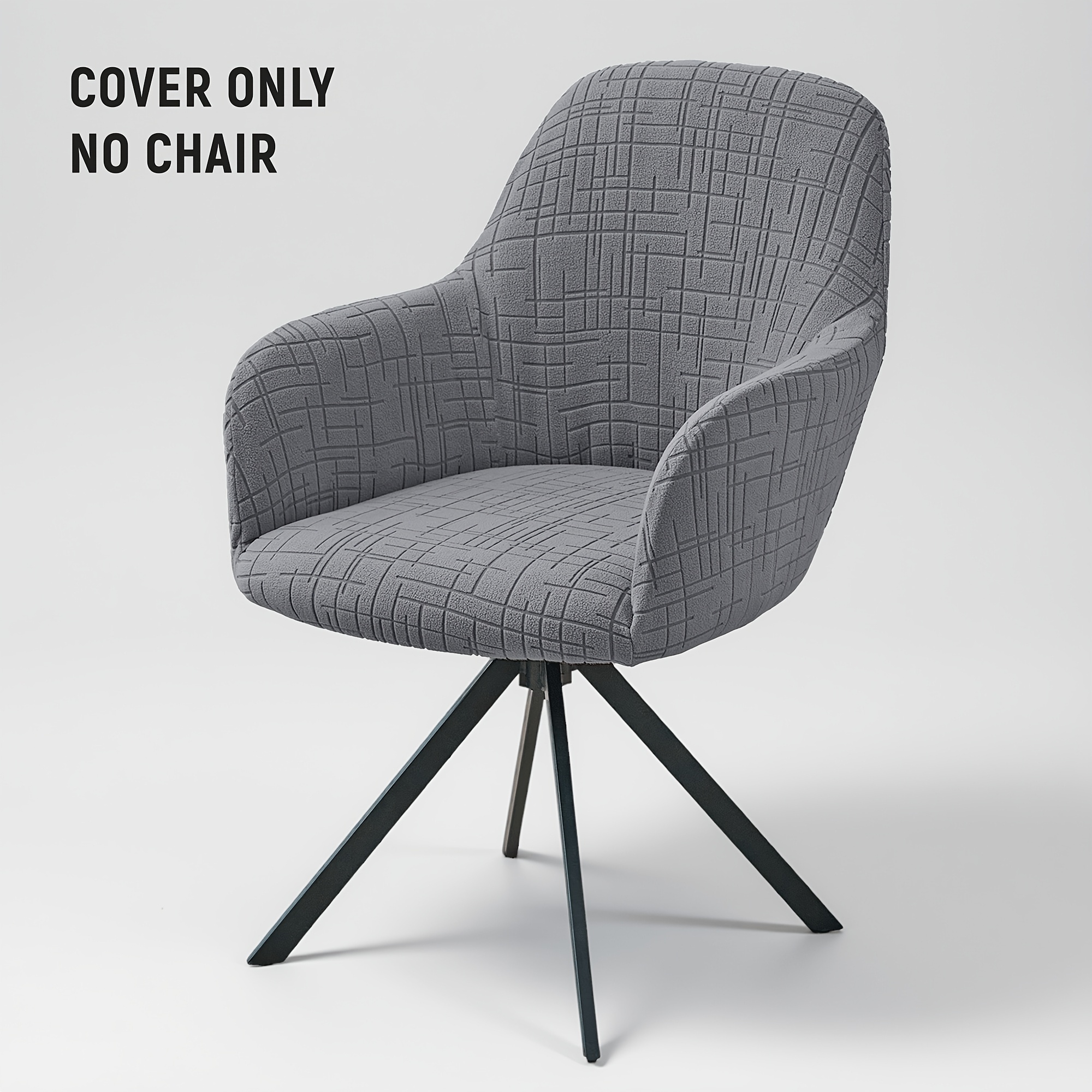 1pc Cross-pattern Stretch Full-cover Dining Chair Cover, High-back Dining Table Chair, Computer Chair Protector