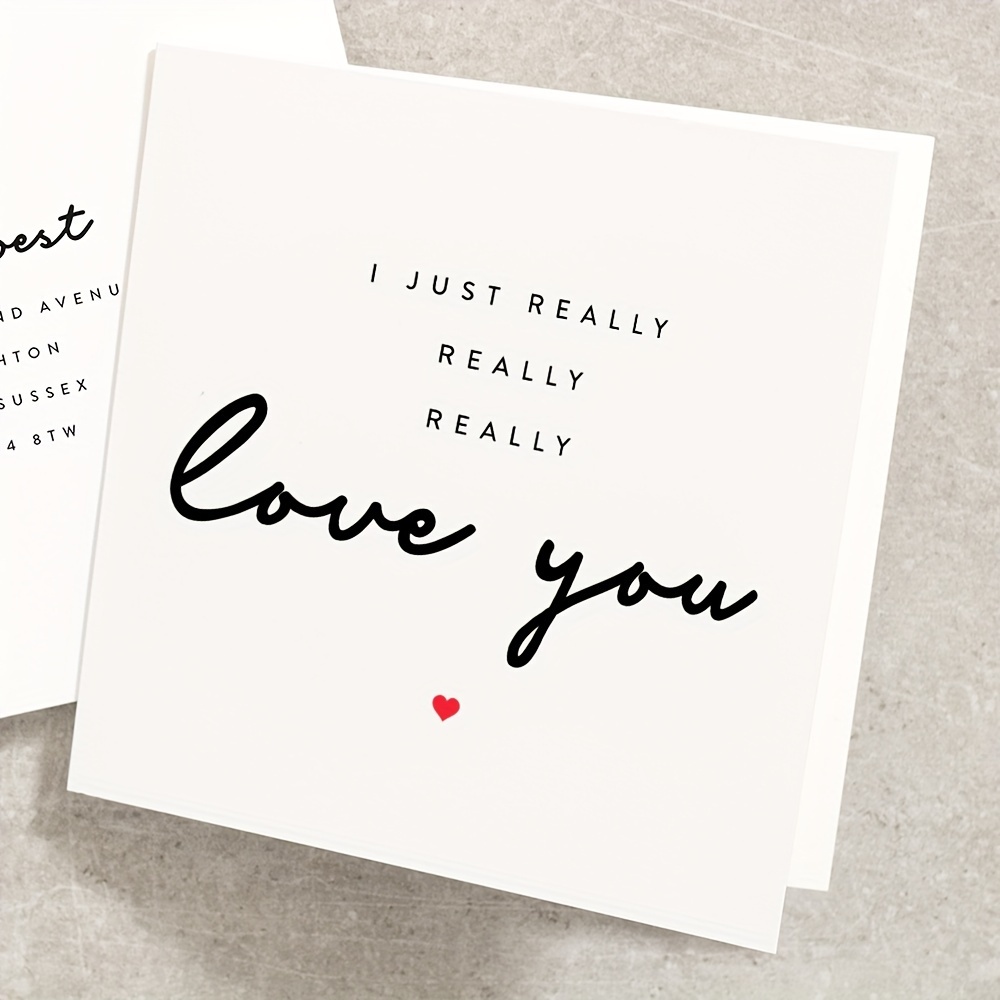 

1pc, I Really Love You Valentines Day Card, Anniversary Card, Valentines Day Card For Him, I Love You Card For Her Including Envelope