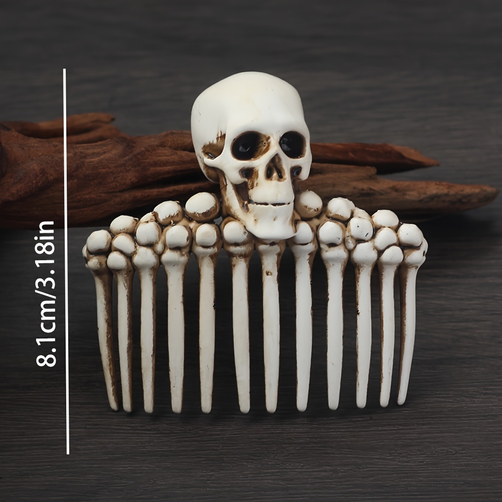 Retro Resin 3D Skull Hair Clip, Gothic Style