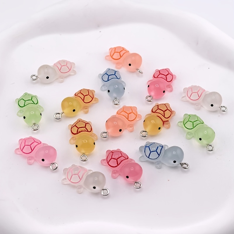 

10pcs -the-dark Turtle Charms Set - Resin Pendants For Making, Necklaces, Bracelets, Earrings & Keychains