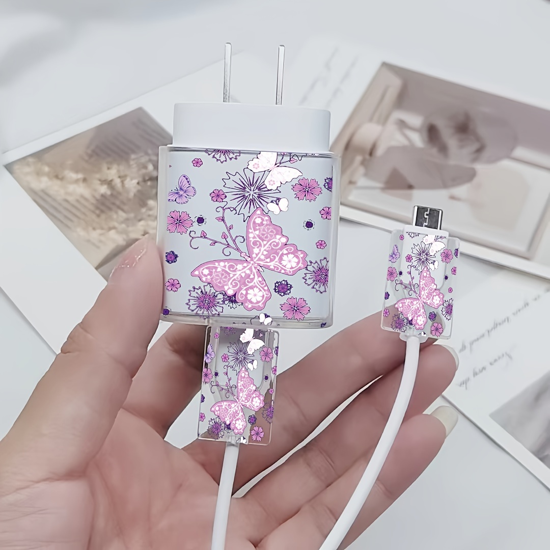 

3pcs Set Of -purple Pattern, 25w Charger For Phone Charger 25w Charger , , Charging . , , Charger