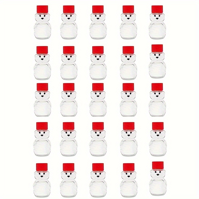 Image of 25pcs 2-ounce Honey Bear Bottles With Caps, Clear Plastic Containers For Christmas And Holiday Party Favors, Honey Dispensing, Stocking Stuffers - Non-slip Texture