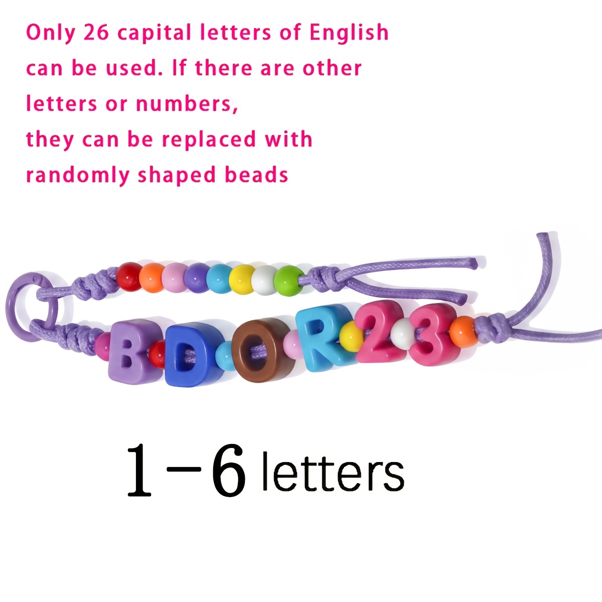 TEMU Custom Colored Acrylic Letter Keychain, Random Color Round Ring , Personalized Backpack Pendant, Unique! Custom Gift