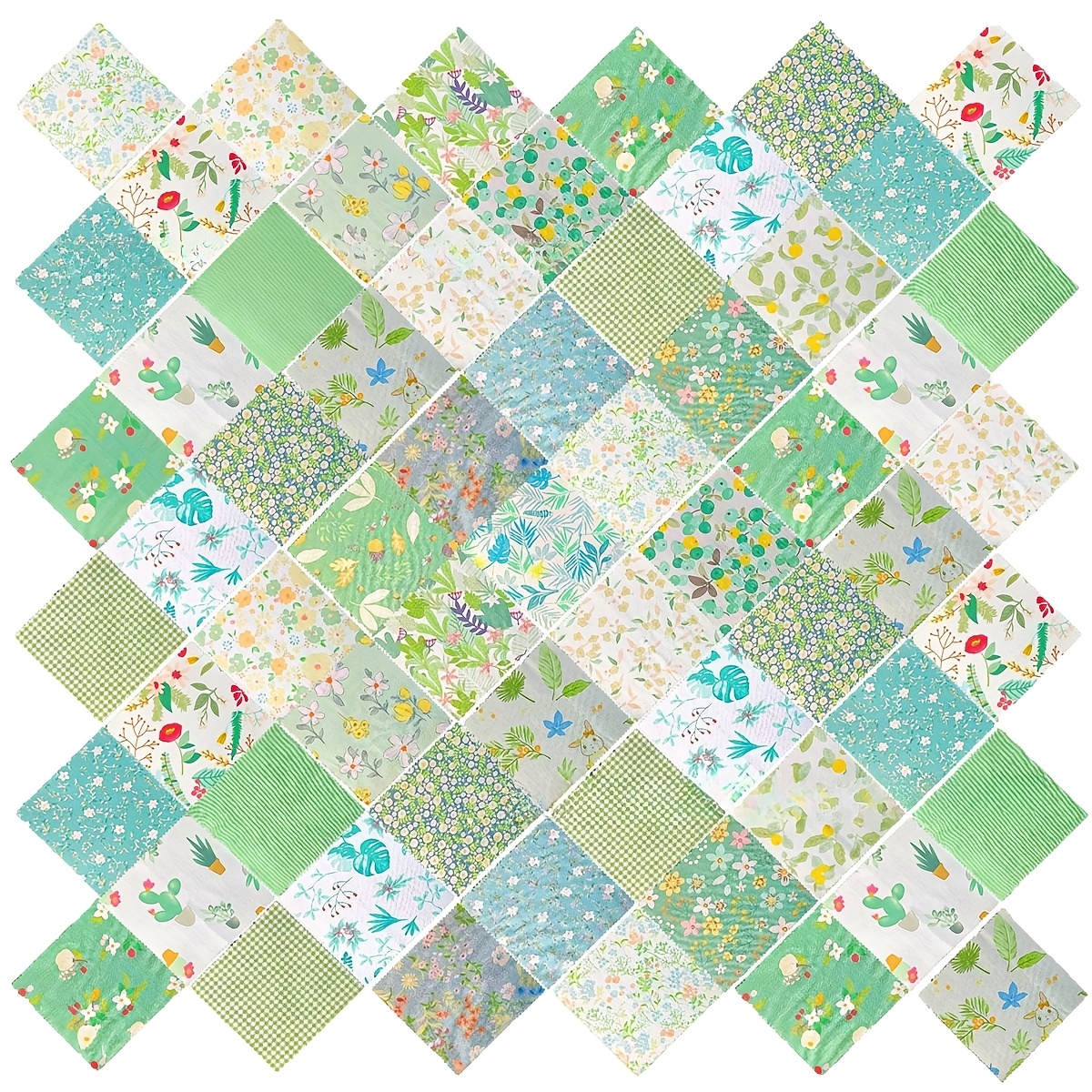 42pcs 5 inch square handmade pure cotton fabric scraps in
