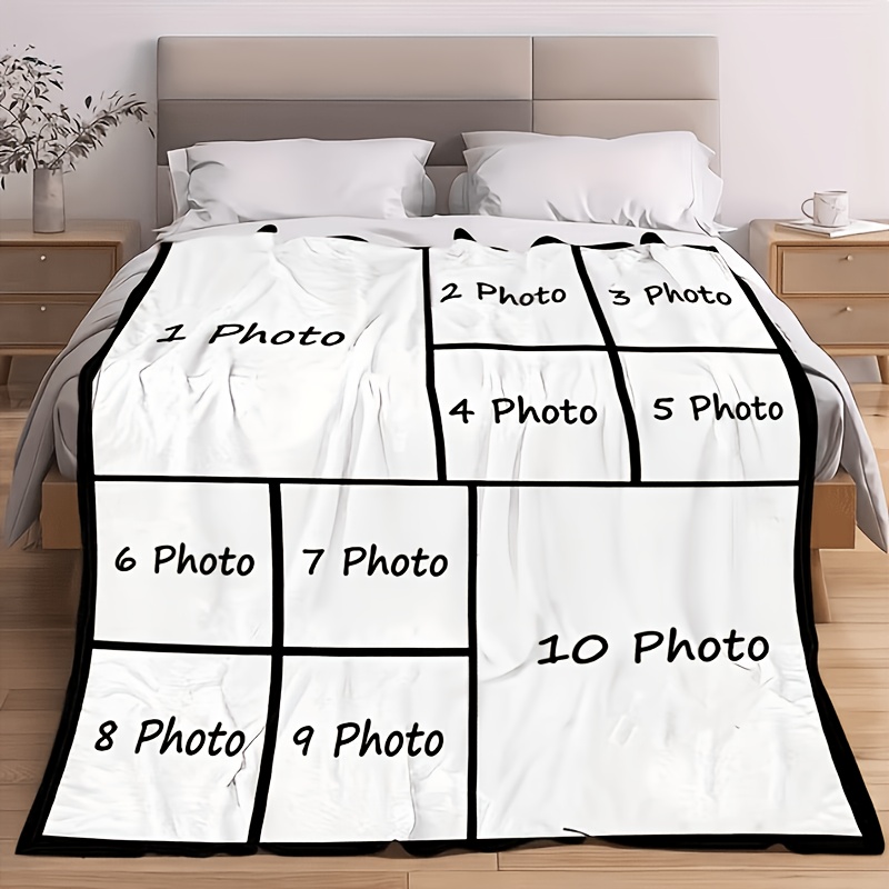 TEMU Customized Blanket With Picture, Personalized Throw Blanket, High-resolution Printed Photo Blanket, Comfortable Custom Blanket. Custom Gift, For