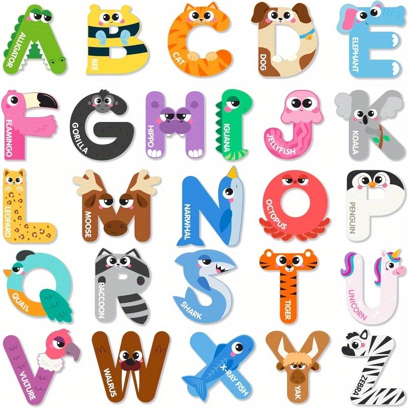   magnetic letters animal alphabet fridge magnets 26   refrigerator magnets large size abc educational spelling learning toys for kids