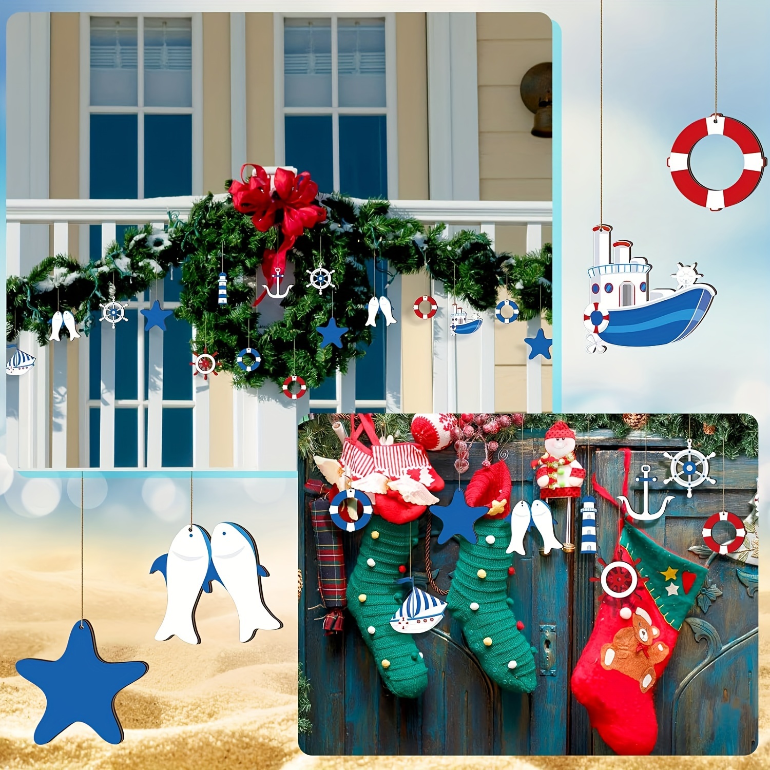 Nautical Party Decorations Wooden Nautical Ornament Tree - Temu