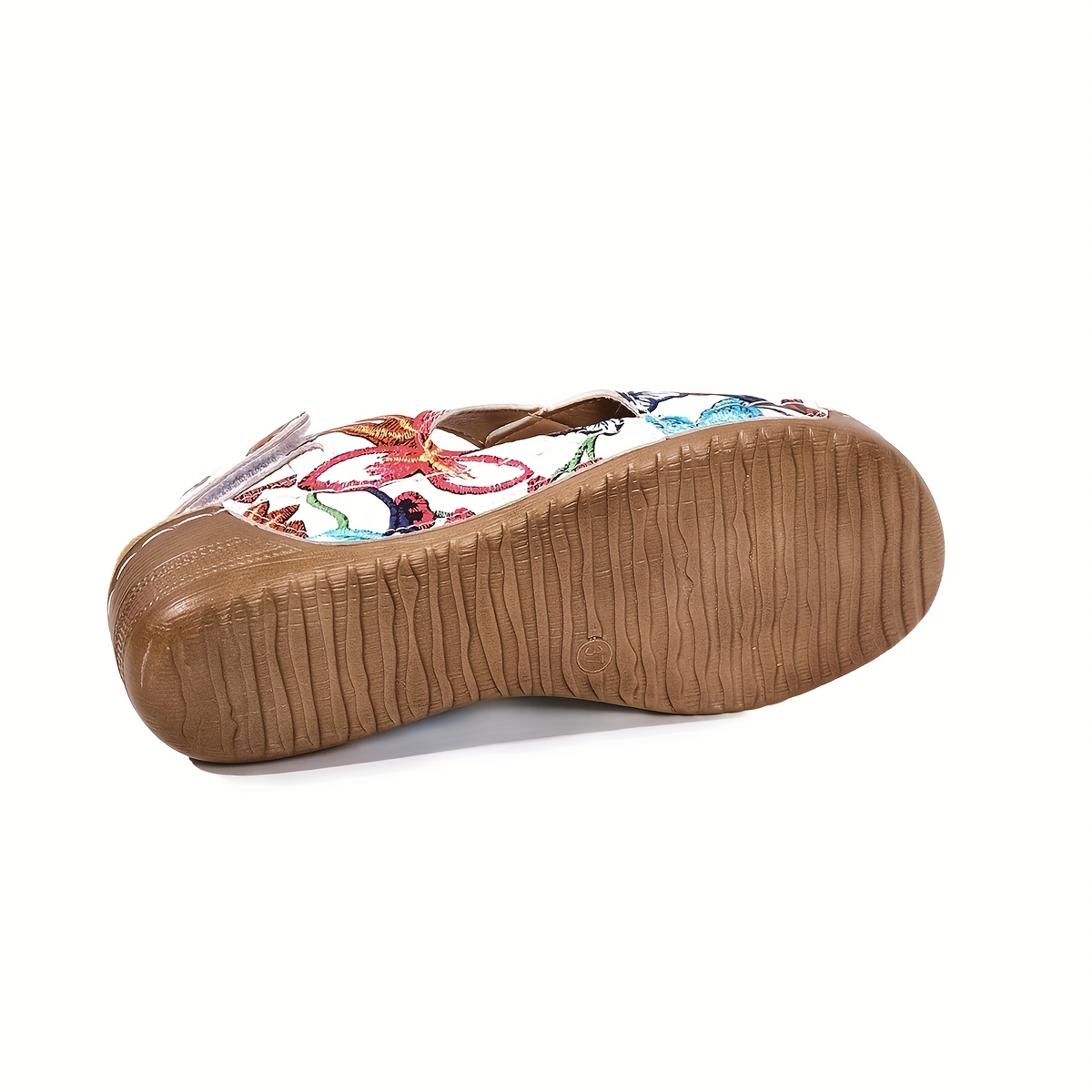 Women's Adjustable Hook-and-Loop Back Strap Floral Print Cross Strap Wedge Sandals - Soft Faux Cover Open-Toe Summer Beach Shoes with Cushioned Insole & PU Sole for Casual Outdoor Comfort, Crisscross Strap Design | Durable Comfort, Strappy Sandals