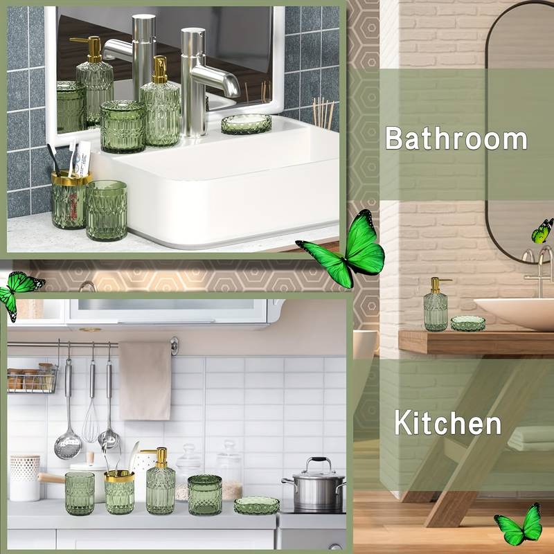Set Da Bagno: 2 Barattoli In Vetro Con Coperchio In Legno Per Cotton Fioc E Cotone – Organizer Da Toeletta