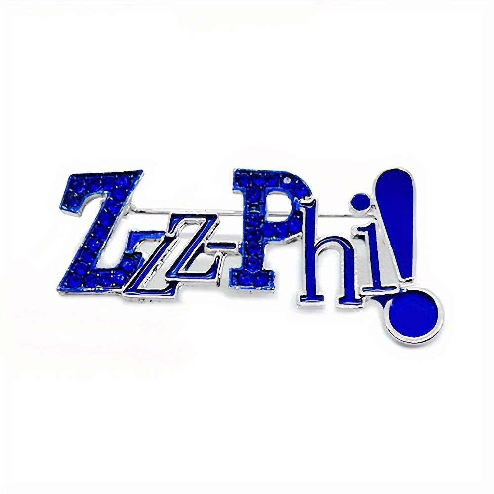 

Zeta Greek Sorority Society Symbol Zzz-phi Letter Label Enamel Metal Women Brooch Pin