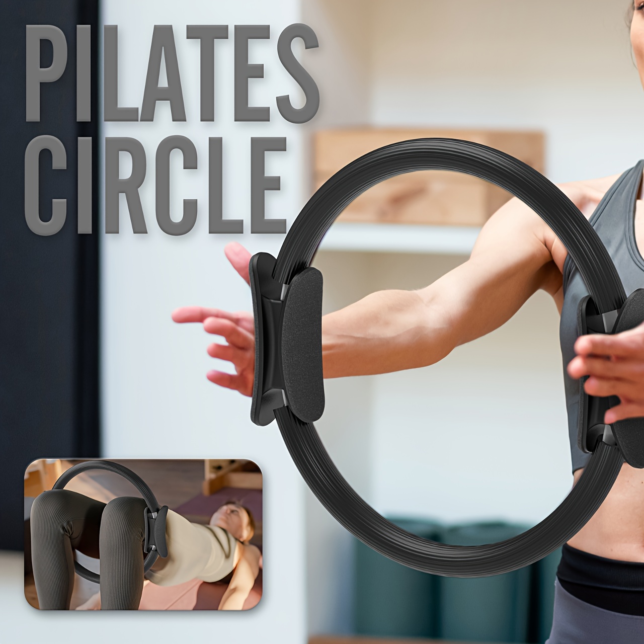 TEMU 2025 New Pilates Ring, Thickened Handle Yoga Ring, Beautiful And Fitness Equipment, Equipment
