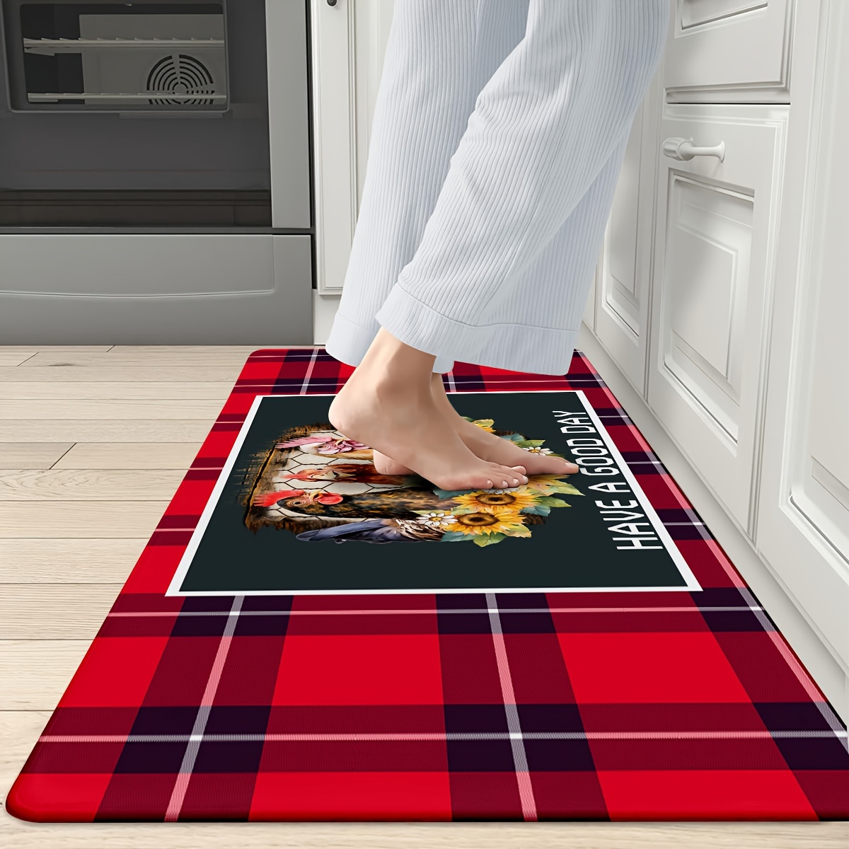 Buffalo Red Plaid Bath MatsDesign Door Mat Outdoor Doormat Non S 並行輸入品 chic gingham kitchen bathroom mats non slip durable machine - Temu