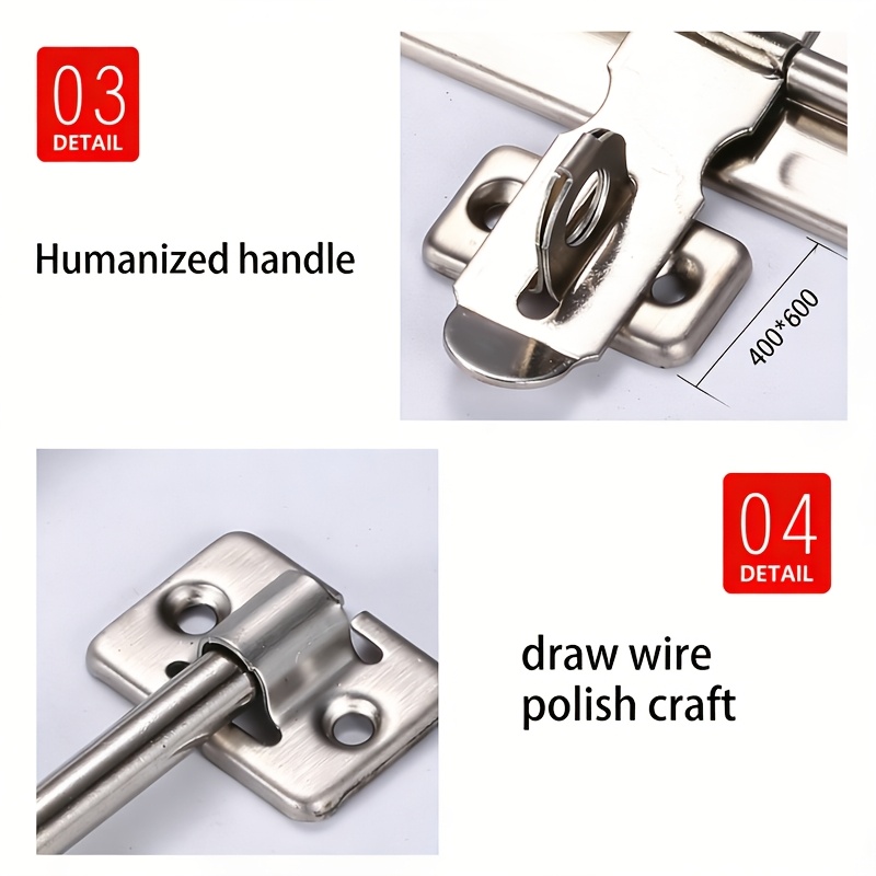 2 Pack Stainless Steel Sliding Bolt Latch Lock