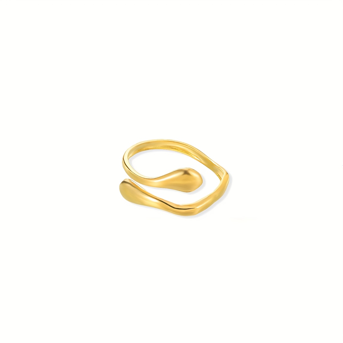 Women's Stainless Steel Minimalist Open Ring - Modern Elegant Everyday & Party Jewelry, Durable Everyday Wedding Birthday Christmas Gift for Women - Year-Round Neutral Jewelry, Ladies Jewelry, Versatile Accessory, Sleek Polished Finish, Smooth Reflective Surface, Goldplated Jewelry, Contemporary Style, Highquality Accessory, Fashion Lovers