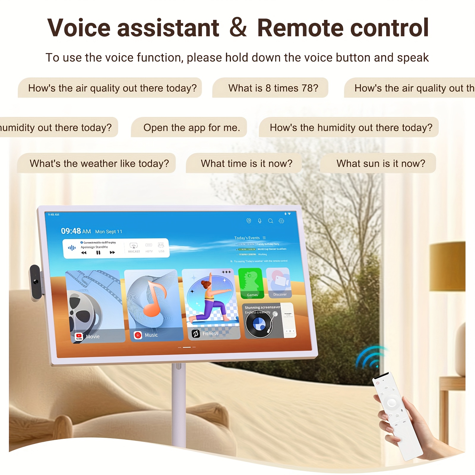 fhd 2nd   tv wheel portable rotatable touchscreen 8 8 gb   128gb rom   14 9300mah voice remote Product details 4