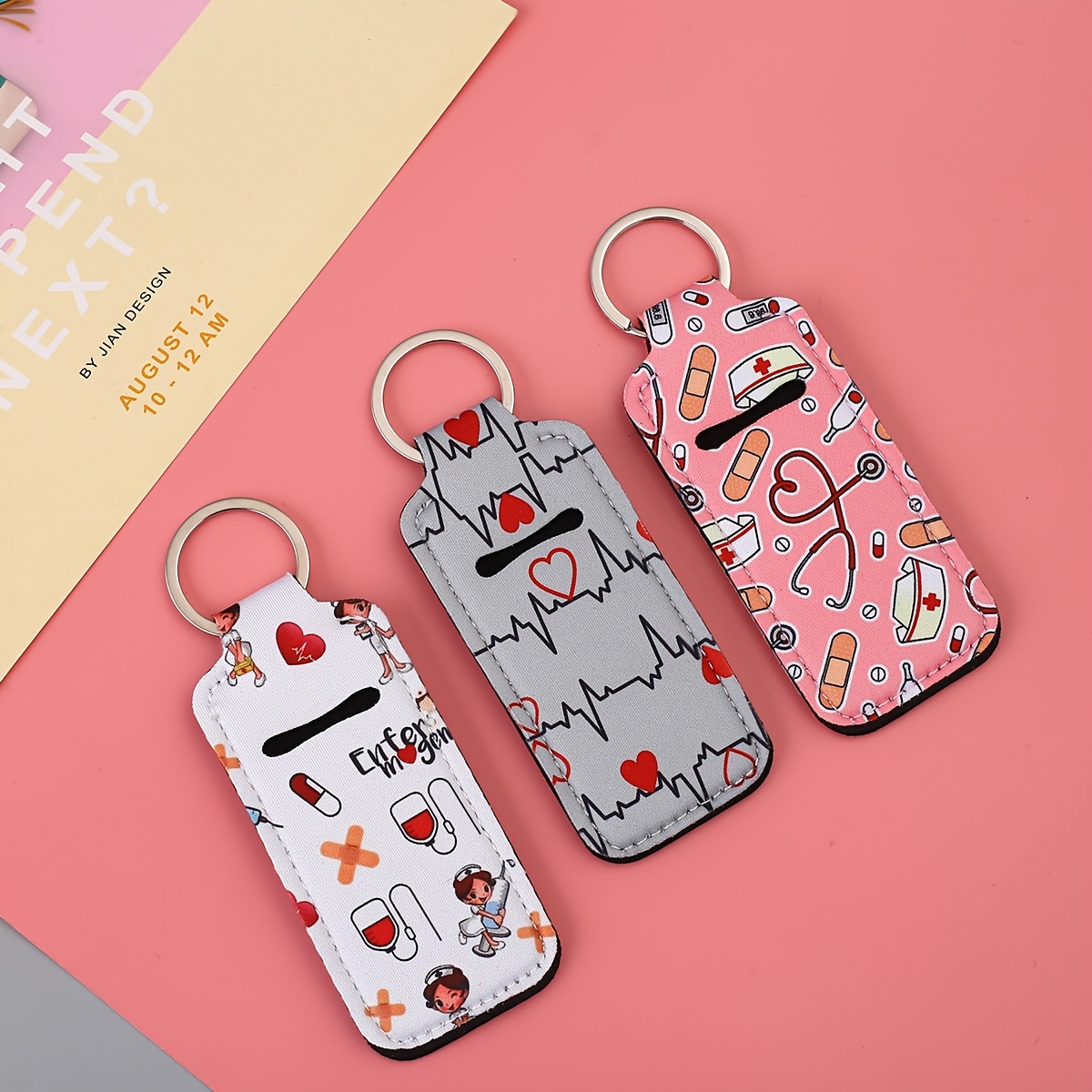 nurse themed lipstick keychain holders design Temu United Kingdom
