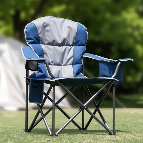 1 extra large outdoor heavy duty camping folding chair 500 lbs weight capacity with organizer bag side mesh bag cooler bag mesh cup holder and sporting goods bag suitable for lawn and beach camping travel hikes