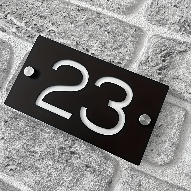 TEMU Rectangular Acrylic House Number, Personalized Double-layer Address Sign, Suitable For Simple Signage In Offices, Hotels, Apartments, And Home