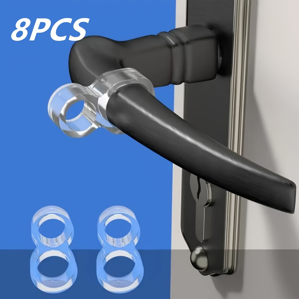 E-shop 8er-Pack transparenter PVC-Türstopper - 8-förmige Gummi-Bumper-Guards für Türgriffe, Anti-Kollision-Türschutz