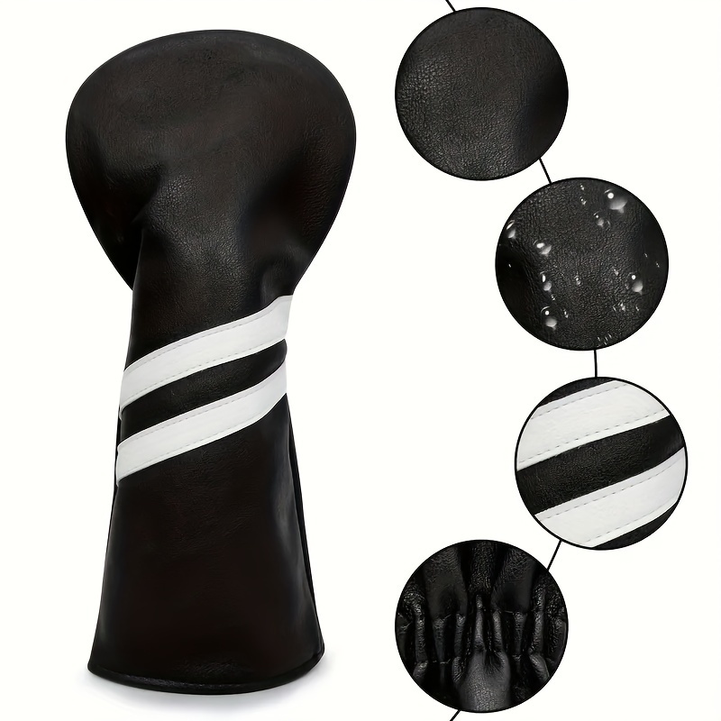 

3pcs Pu Leather Golf Club Head Covers Set With , For Protecting Wood Clubs, Waterproof And Lightweight Golf Clubs Covers