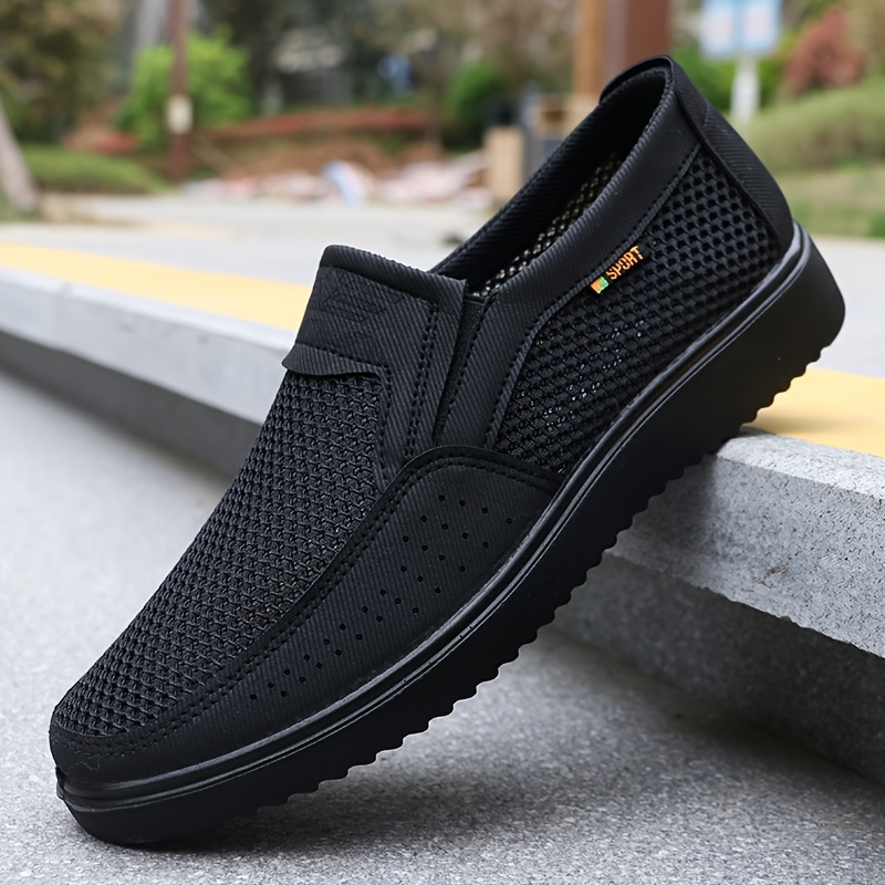 mens breathable slip on casual shoes lightweight low top walking sneakers for outdoor   workout brown mesh fabric with rubber sole     outdoor shoes lowtop shoes fabric upper 1