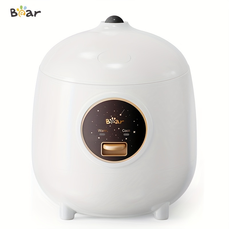 TEMU Bear 2-cup Rice Cooker, 1.2l Rice Cooker Small With Coating, Mini Portable Rice Cooker, For Cooking And Keeping Warm, White