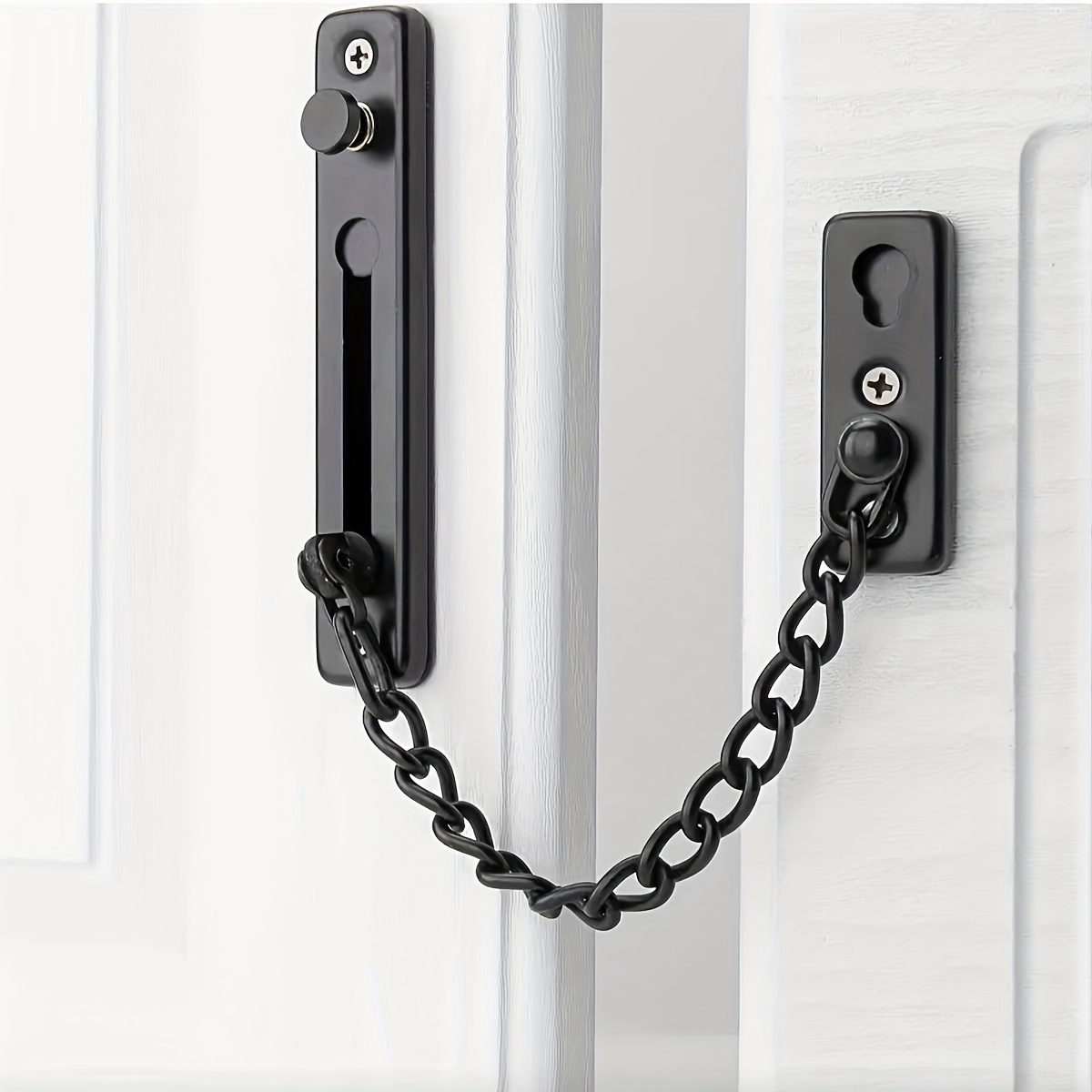 a heavy duty 304 stainless steel door chain lock with a spring loaded anti theft   protect your home with polished   screw additions